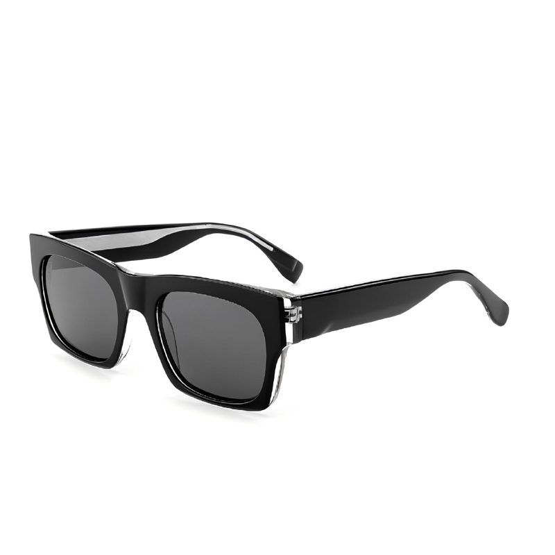 J853T01-Retro Square Acetate Sunglasses - Sunglasses - We...