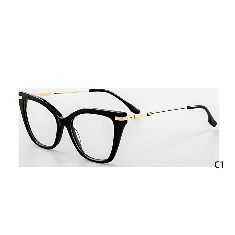 J110807-Retro Cat-eye Acetate Metal Optical Frames - Acet...