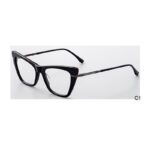 J110808-Retro Cat-eye Acetate Metal Optical Frames - Acet...