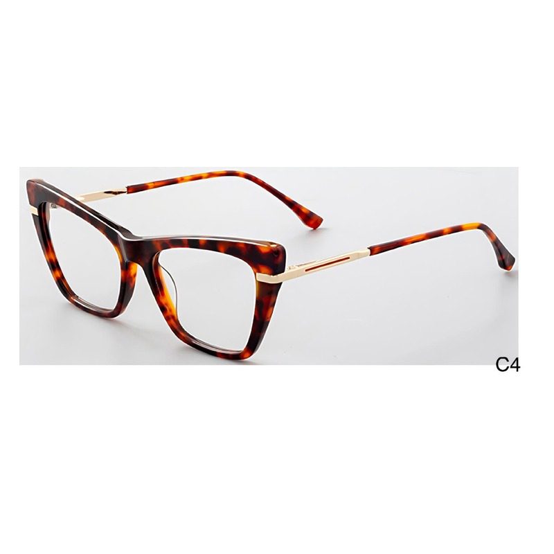 J110808-Retro Cat-eye Acetate Metal Optical Frames - Acet...