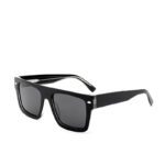 J853T18-Retro Shield Square Acetate Sunglasses - Sunglass...