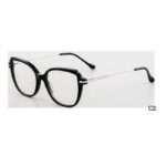 J110806-Retro Square Cat-eye Acetate Metal Optical Frames...