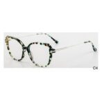 J110806-Retro Square Cat-eye Acetate Metal Optical Frames...