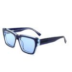 J853T15-Retro Square Cat-eye Acetate Sunglasses - Acetate...