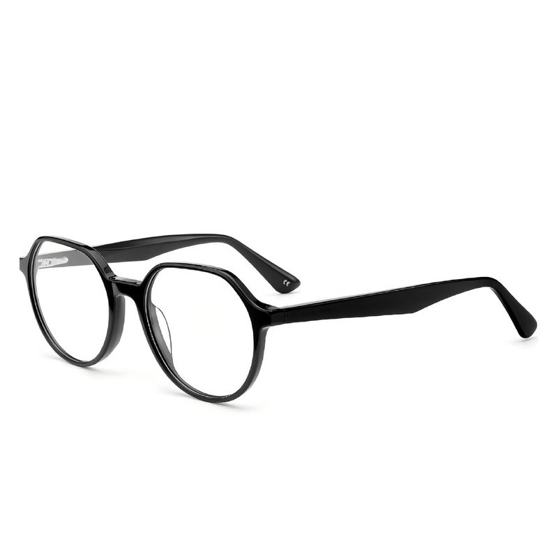 J85204-Vintage Geometric Round Acetate Optical Frames - A...