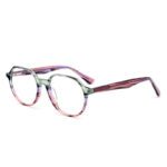 J85204-Vintage Geometric Round Acetate Optical Frames - A...