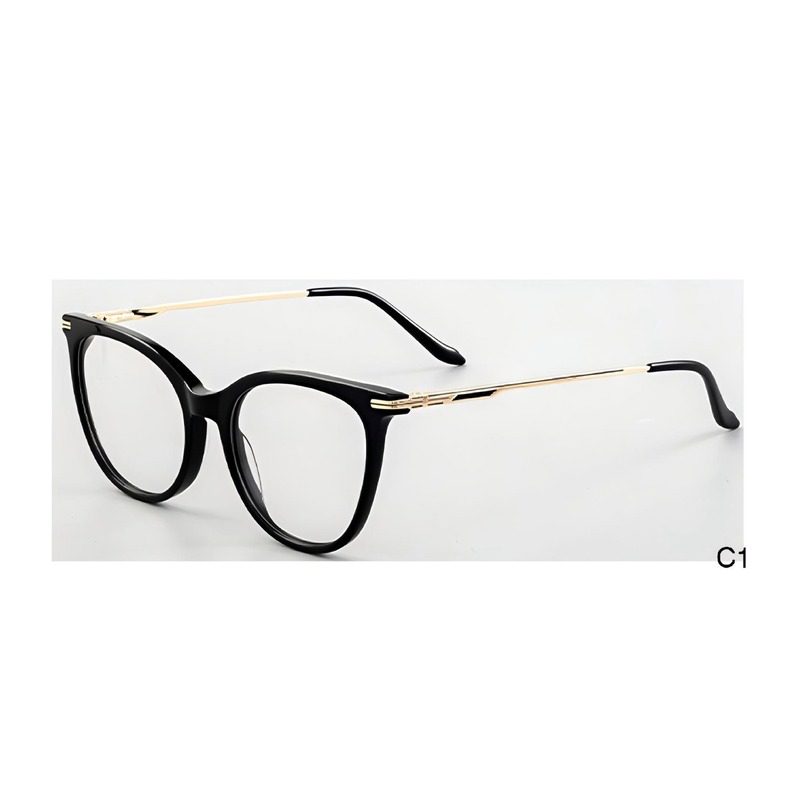 Mixed material optical frames combining acetate and metal