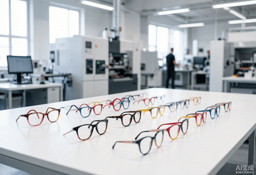 Modern eyewear production line with acetate frames - Dongtian factory