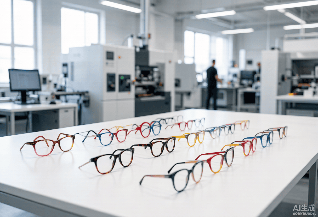 Modern eyewear production line with acetate frames - Dongtian factory
