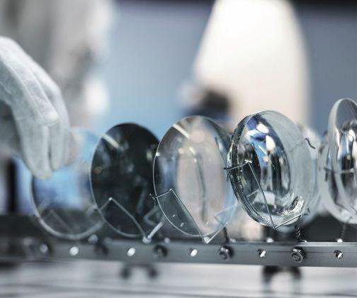 Eyewear frame production machinery — line setup costs are the same whether a run is 100 or 10,000 pieces