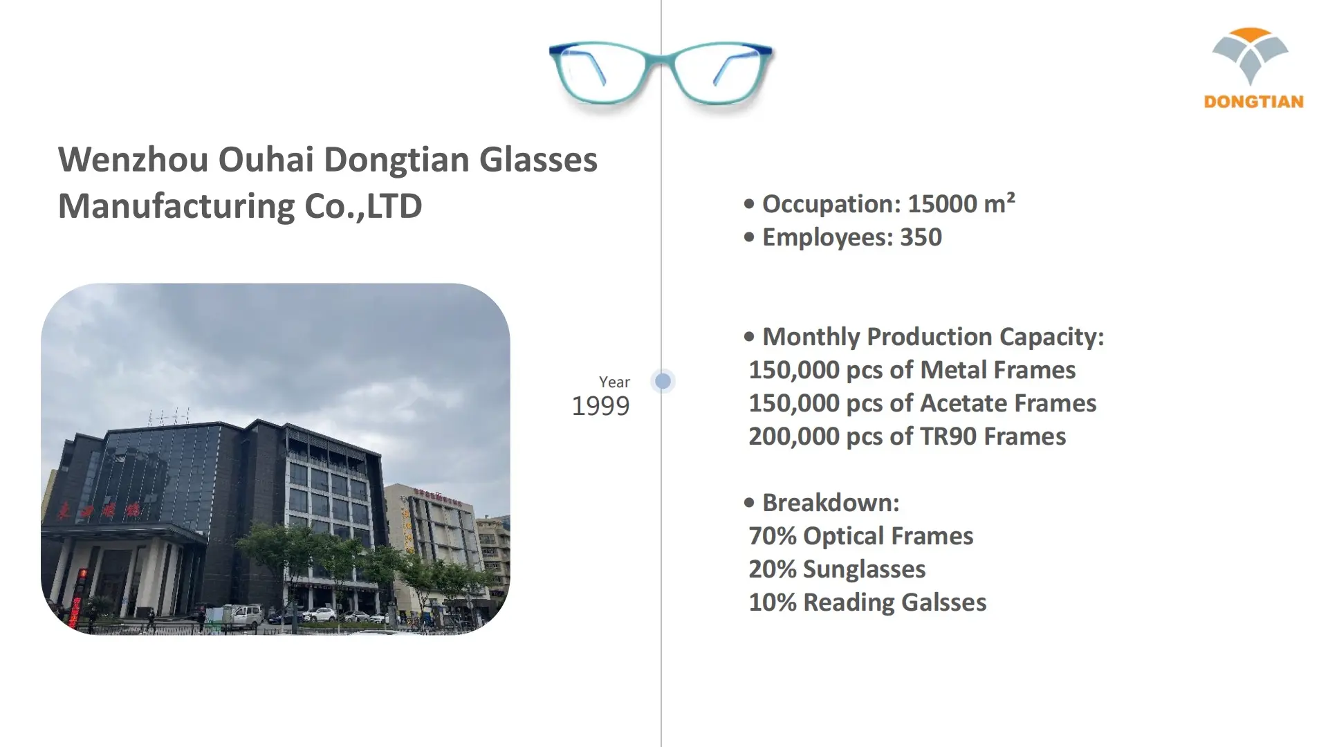 Dongtian Glasses factory history timeline milestone 02